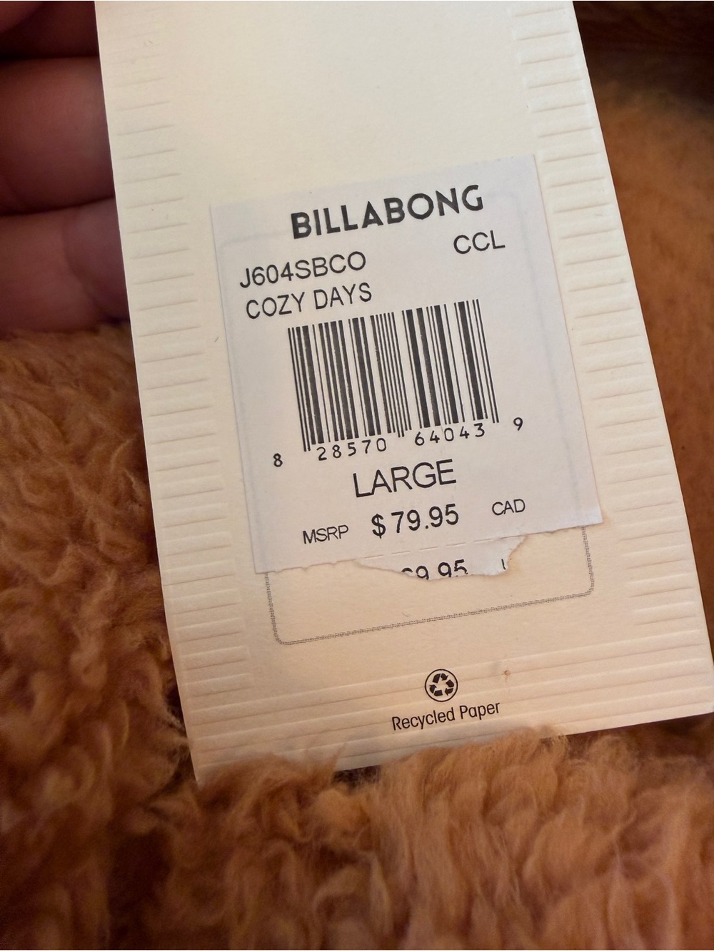 New Billabong Cozy Teddy Fleece Jacket in Camel - Picture 11 of 14